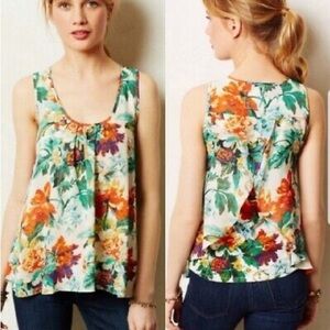 Anthropologie Meadow Rue Floral Tank